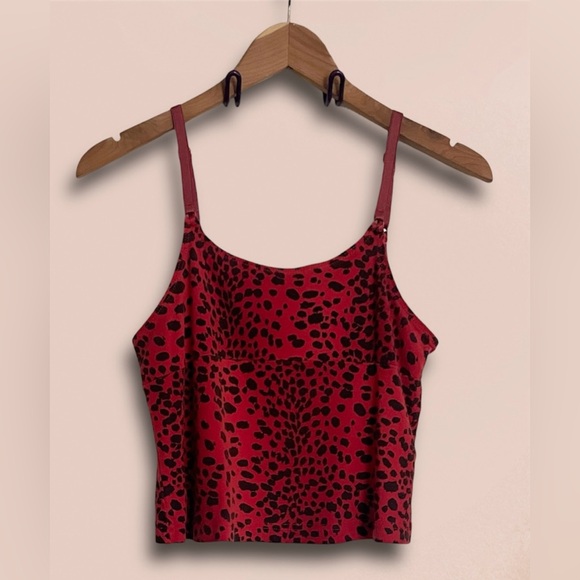 Y2K Vintage Victoria’s Secret Animal Print Cami Tank Top in Red & Black sz Small - Picture 2 of 9